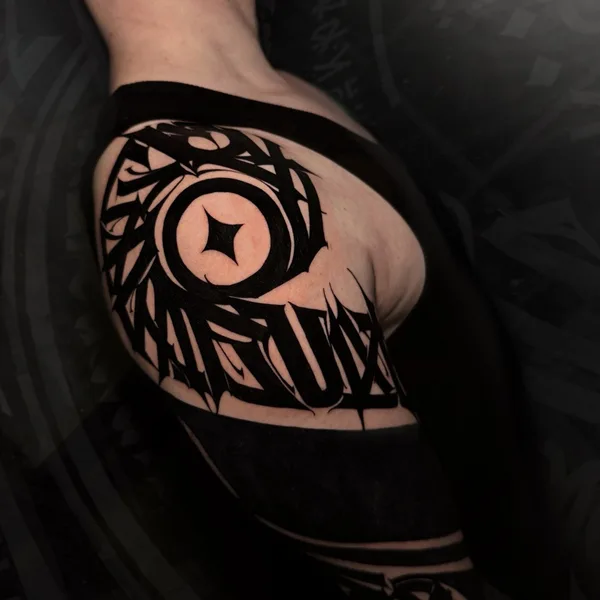 Lettering tattoo by Mayya Gri in Moscow
