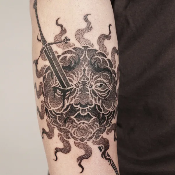 Dotwork tattoo by Александр Снегин in Тамбов