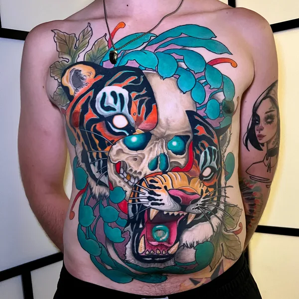 Neo Traditional tattoo by Cristopher Mendez in Valencia