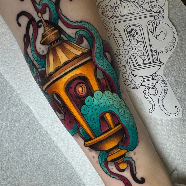 Neo Traditional tattoo by Cristopher Mendez in Valencia
