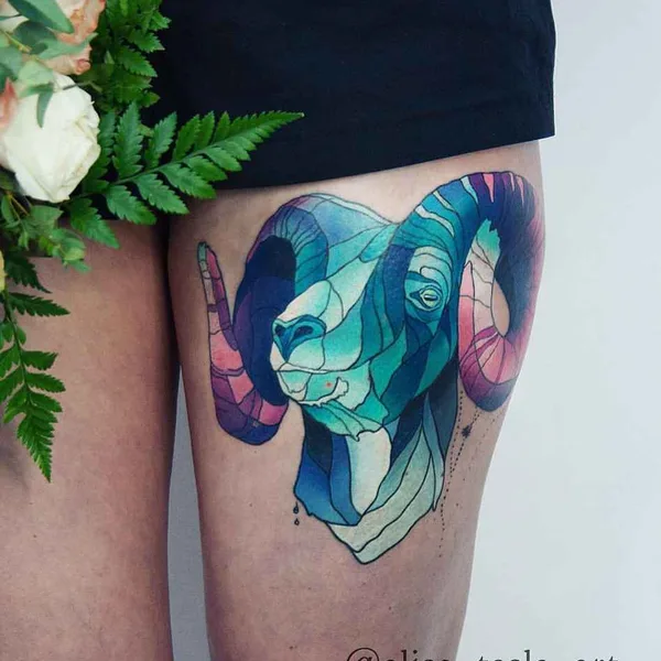 Graphic tattoo by Alisa Tesla in Saint Petersburg
