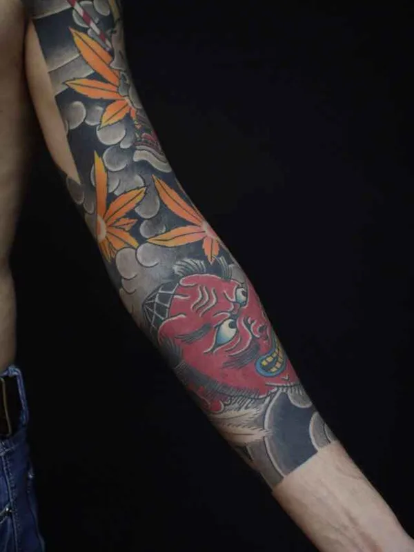 male color japanese tattoo on full sleeve #10925 | Tattoo Artist Сергей Buslay Буслаев