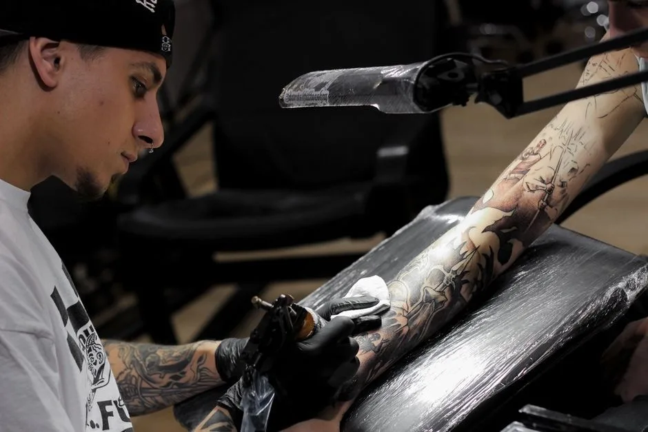 Tattoo artist Kolya Sab, graphic tattoo in graffiti style | Moscow, Saint Petersburg, Russia