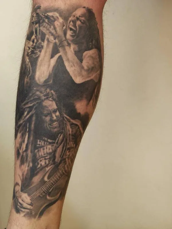 black and grey realism татуировка на calf #23253 | Тату мастер Артем Марченко