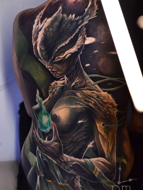 color realism Tatuaggio su full back #7499 | Tatuatore Mihail & Polina