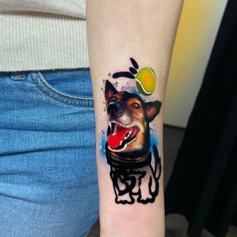 Dog tattoo by Lyubov Kotova Nizhny Novgorod