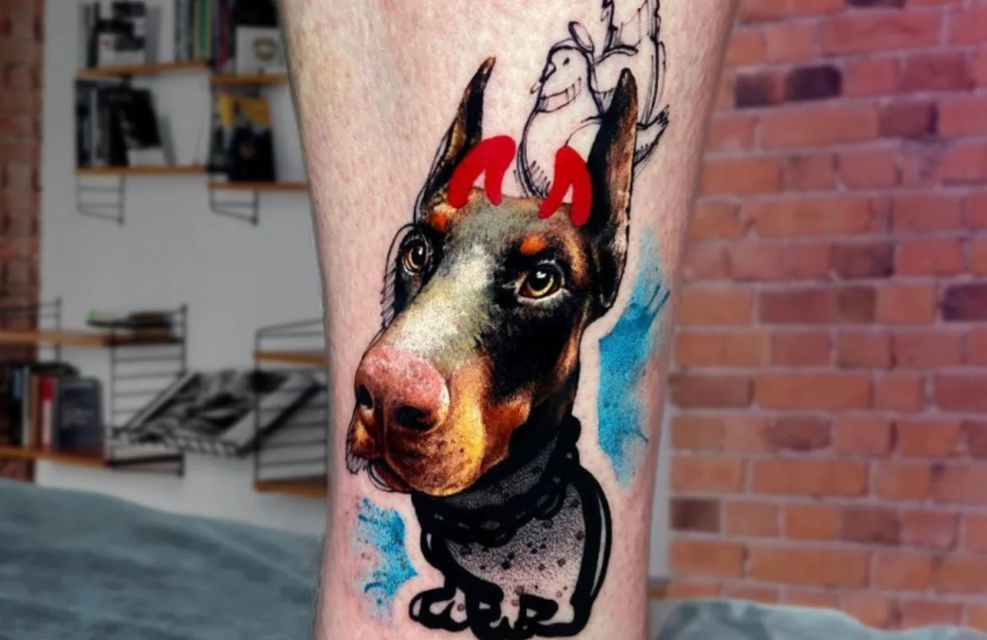 Adorable dog portraits in tattoos by Lyubov Kotova