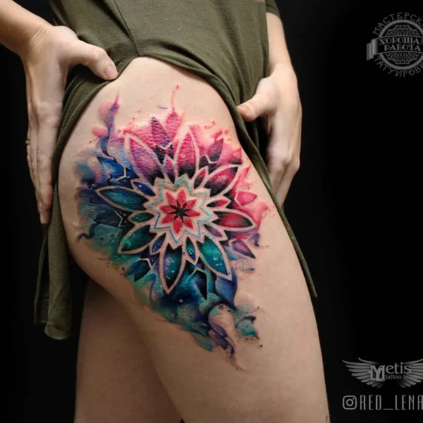 Watercolor tattoo by RED_LENARA in Казань