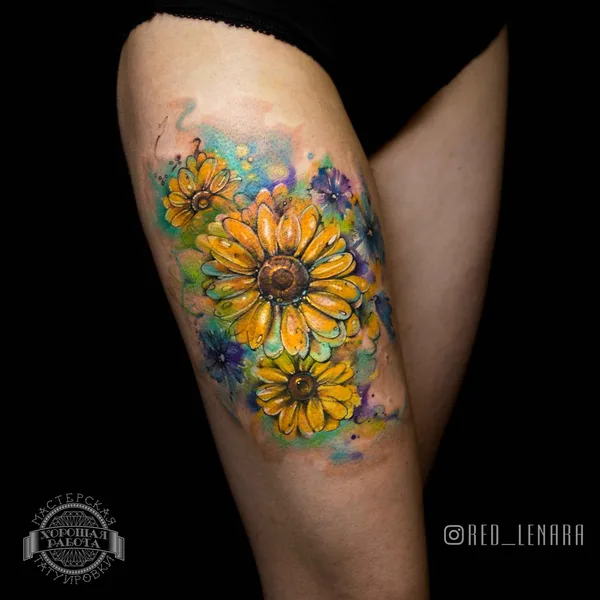 Watercolor tattoo by RED_LENARA in Казань