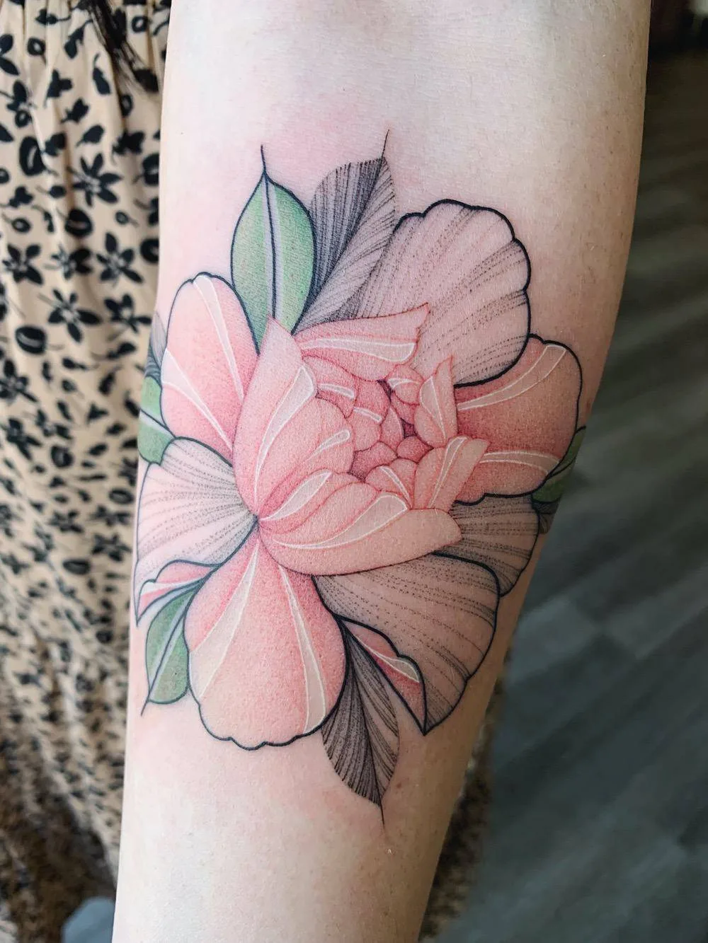 Tattoo artist Nora Ink, graphic, watercolor tattoo | Los Angeles, United States