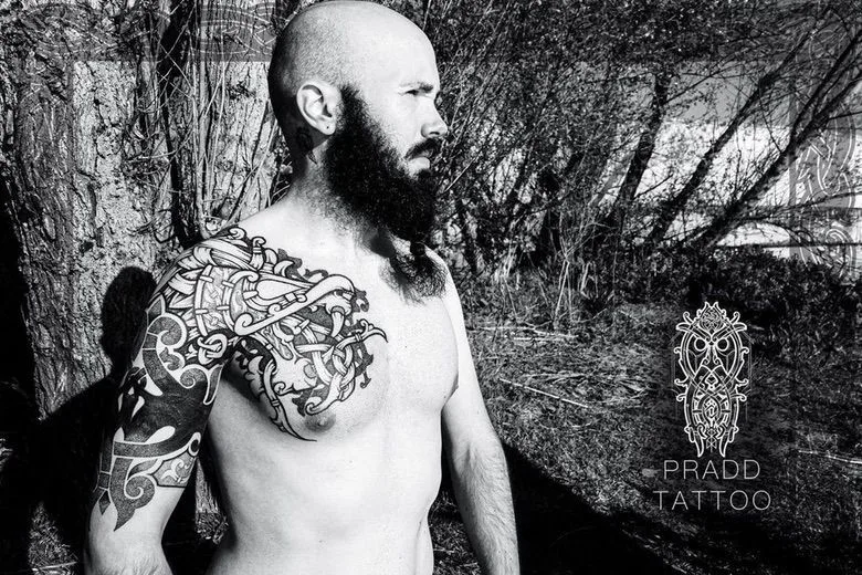 Viking tattoo by Vitaly Pradd