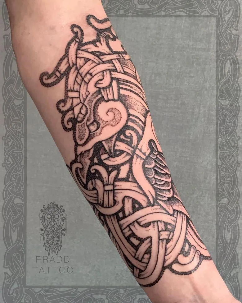 ornamental viking tattoo by Vitaly Pradd