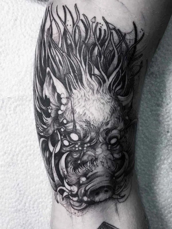black and grey blackwork tattoo auf forearm #14796 | Tätowierer Саша Катуна
