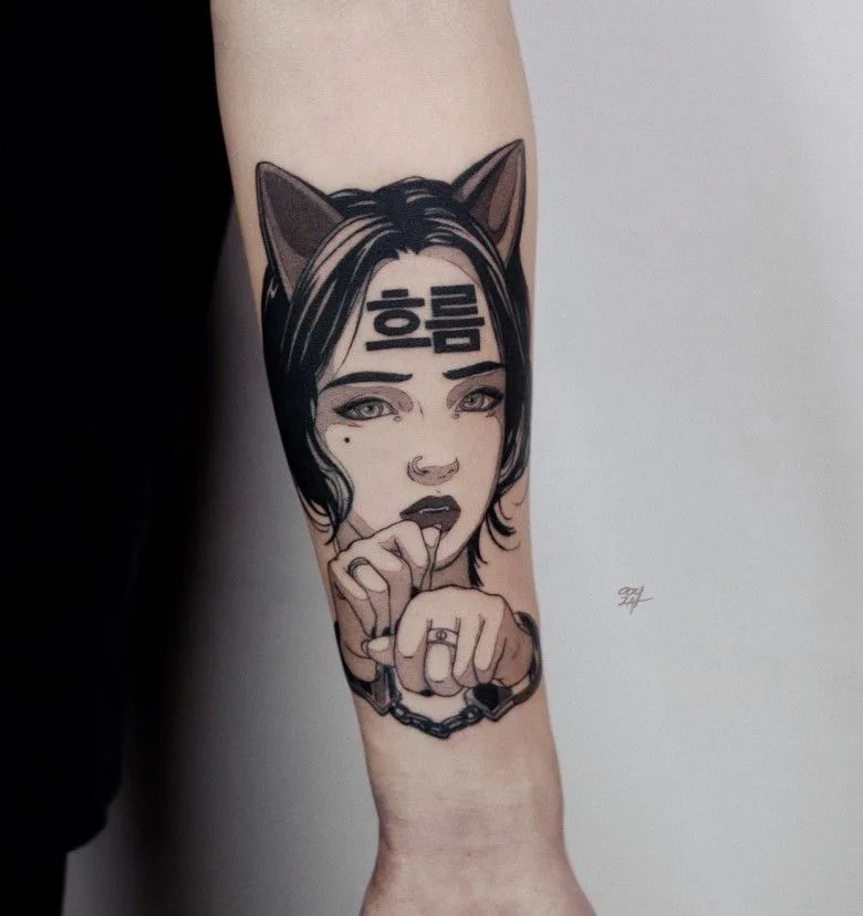 Tattoo artist Moscow Ooqza, tattoo Ooqza, tattoo anime Moscow, tattoo anime, tattoo Europe, tattoo manga, gothic tattoo