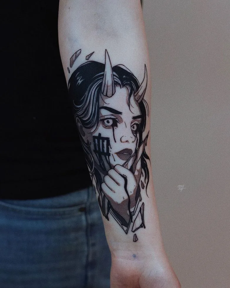 Tattoo artist Moscow Ooqza, tattoo Ooqza, tattoo anime Moscow, tattoo anime, tattoo Europe, tattoo manga, gothic tattoo