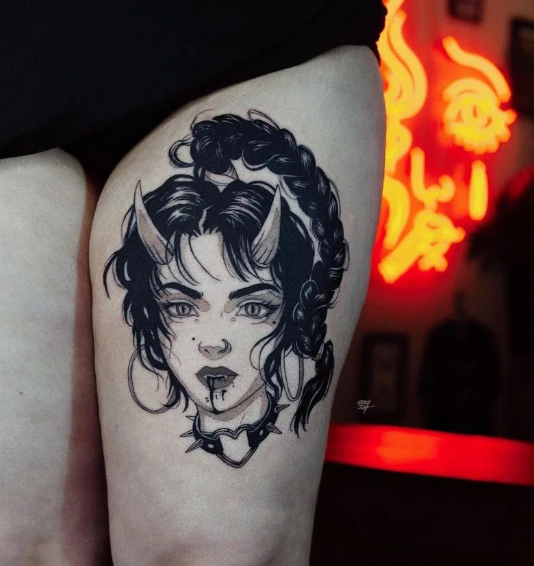 Tattoo artist Moscow Ooqza, tattoo Ooqza, tattoo anime Moscow, tattoo anime, tattoo Europe, tattoo manga, gothic tattoo
