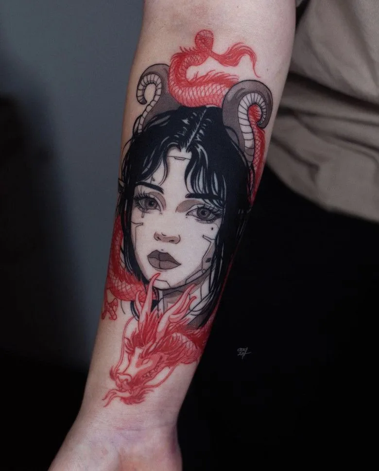 Tattoo artist Moscow Ooqza, tattoo Ooqza, tattoo anime Moscow, tattoo anime, tattoo Europe, tattoo manga, gothic tattoo