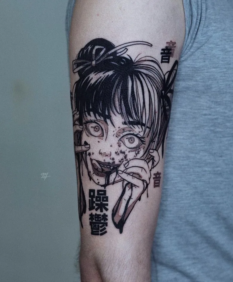 Tattoo artist Moscow Ooqza, tattoo Ooqza, tattoo anime Moscow, tattoo anime, tattoo Europe, tattoo manga, gothic tattoo