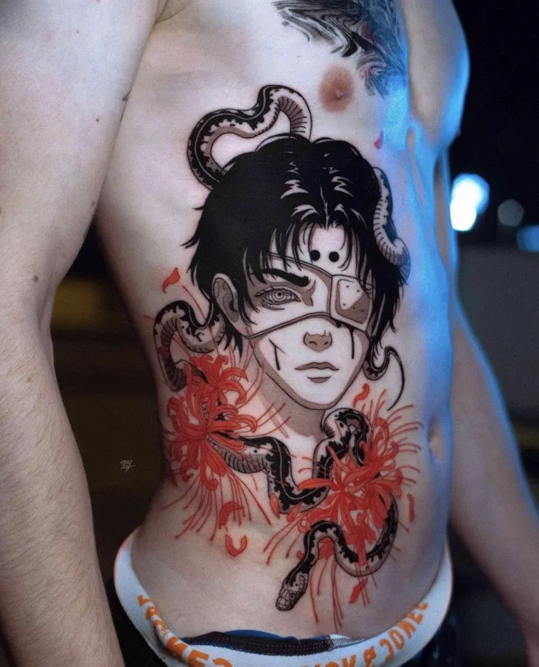 Artista di tatuaggi Mosca Ooqza, tatuaggio Ooqza, tatuaggio anime Mosca, tatuaggio anime, tatuaggio Europa, tatuaggio manga, tatuaggio gotico