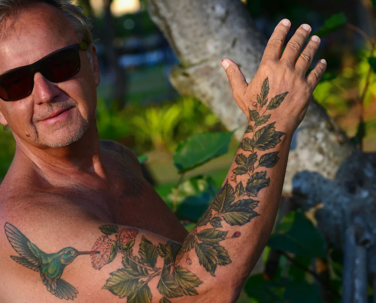 Peter Kater mimosa sleeve tattoo