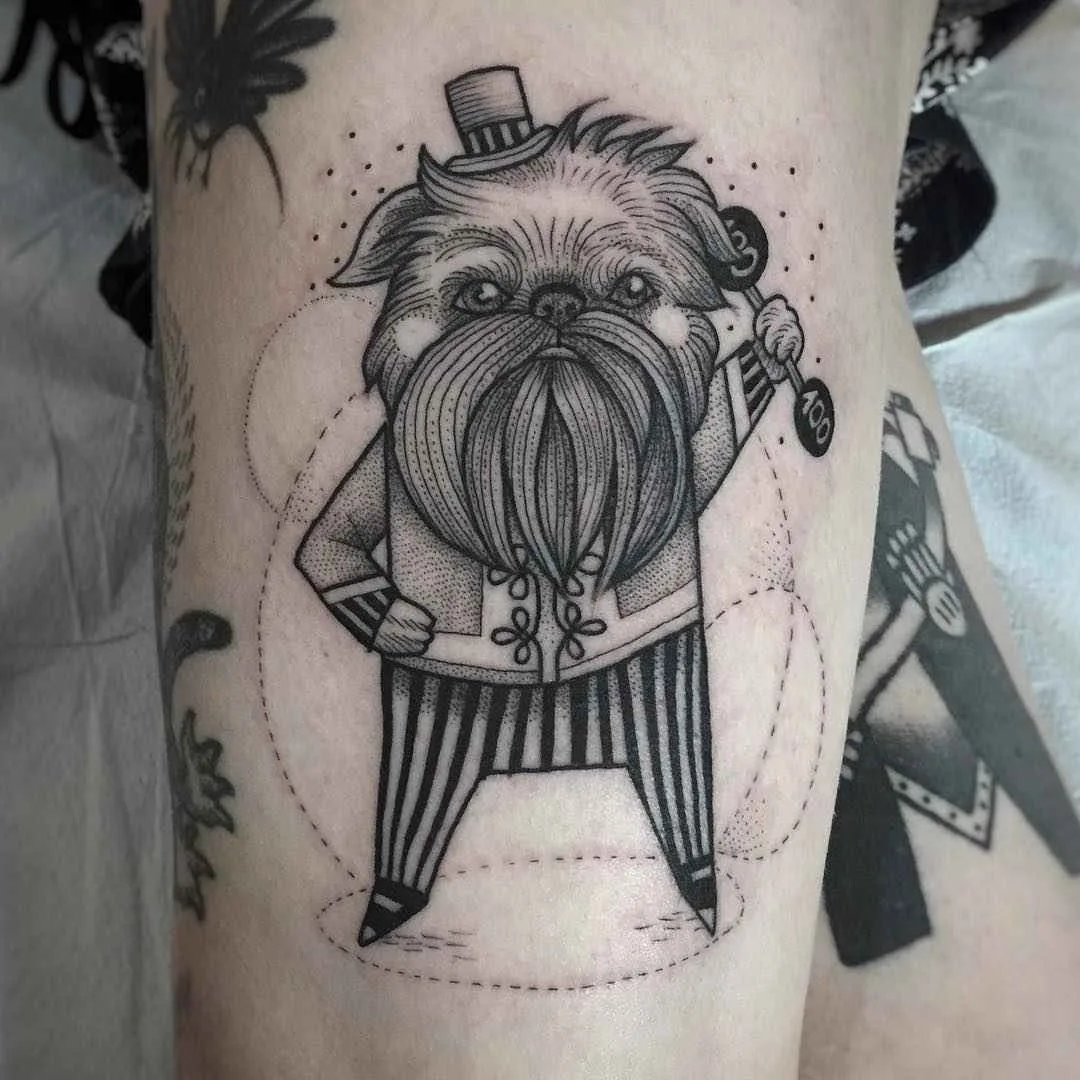 Artista de tatuagem Susanne Suflanda Konig tatuagem ilustrativa gráfica de animais preto e cinza | Alemanha, Reino Unido