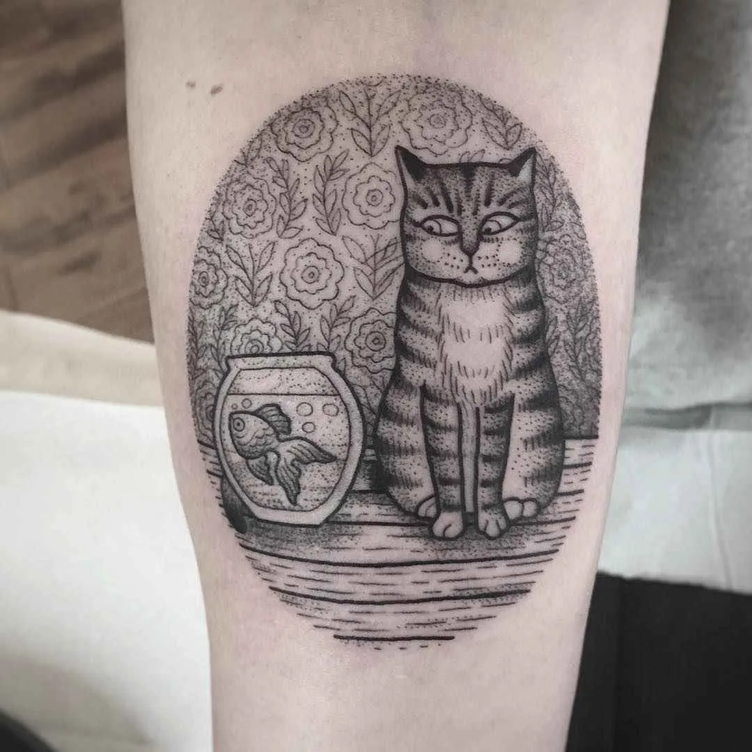 Artista de tatuagem Susanne Suflanda Konig tatuagem ilustrativa gráfica de animais preto e cinza | Alemanha, Reino Unido