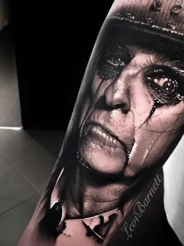 black and grey realism 纹身 在 forearm #5378 | 纹身师 Levi Barnett