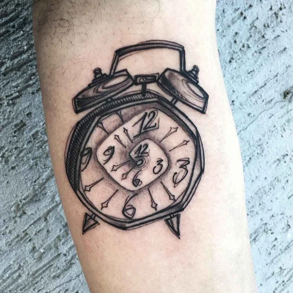 Sketch Clock tattoo on Forearm
