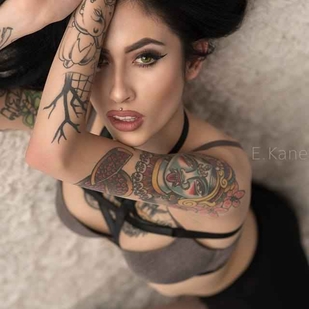 🔥 Горячие фото, портфолио модели  #6483 Тату модель Karla Blackburn