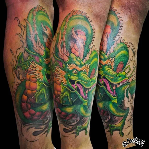 Japanese Dragon tattoo on Calf
