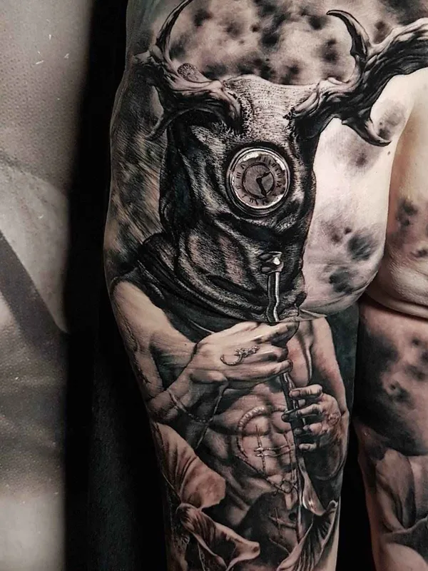black and grey realism Tatuaggio su thigh #15852 | Tatuatore Hokowhitu Sciascia