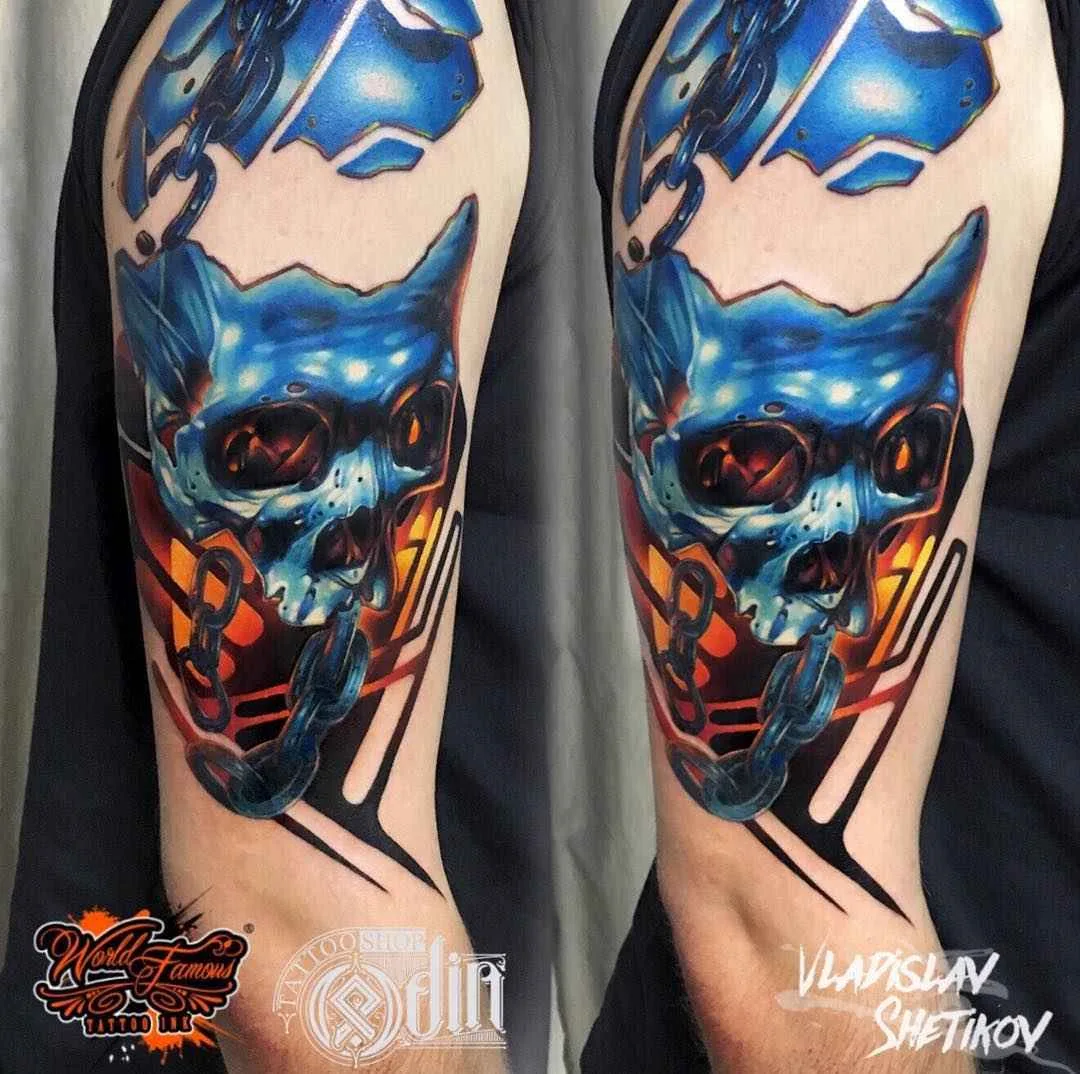 Tatuador Vladislav Shetikov tatuagem colorida realista, nova escola | Rússia