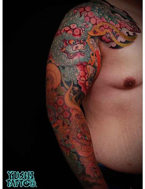 male color japanese 纹身 在 full sleeve #16280 | 纹身师 Yushi