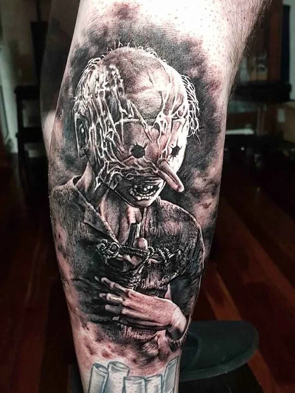 black and grey black and grey Tatuaggio su calf #15853 | Tatuatore Hokowhitu Sciascia
