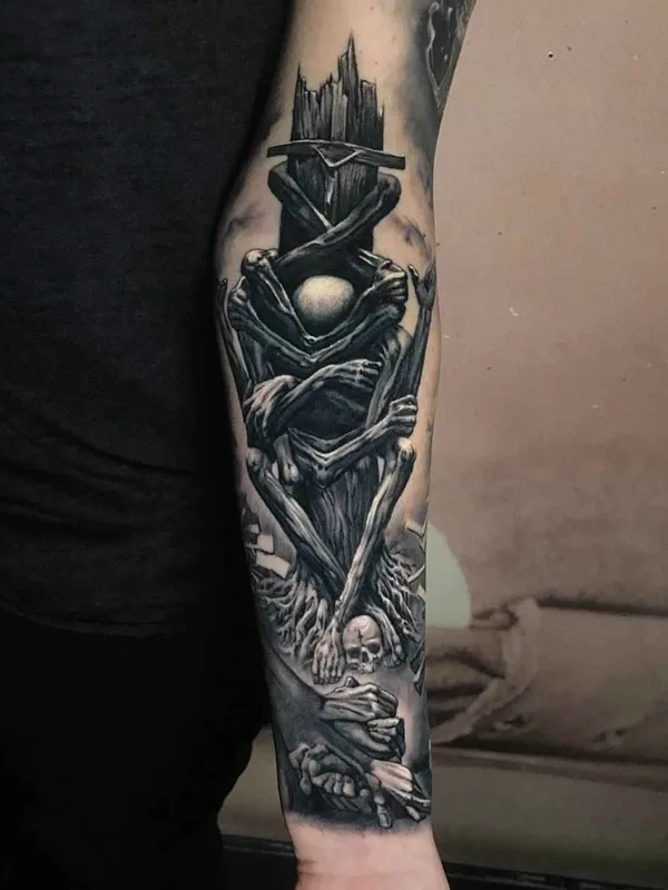 black and grey black and grey Tatuaggio su full sleeve #15862 | Tatuatore Hokowhitu Sciascia