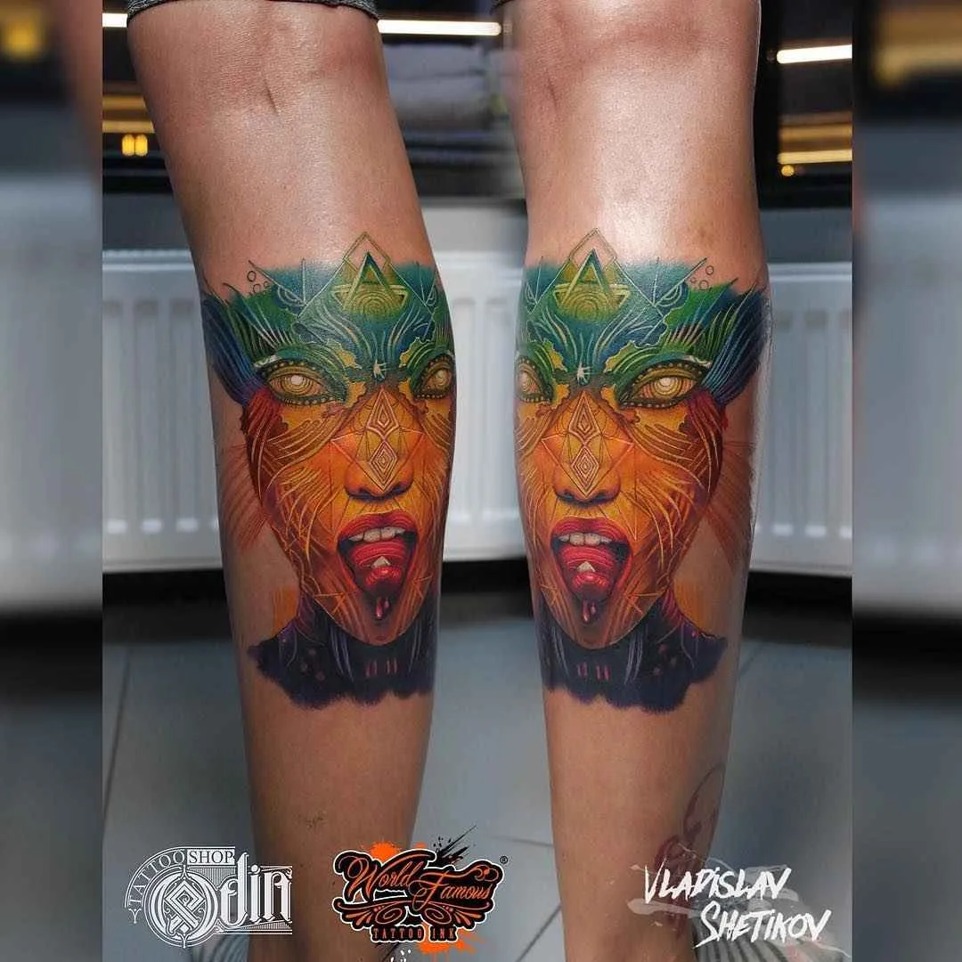 Tatuador Vladislav Shetikov tatuagem colorida realista, nova escola | Rússia