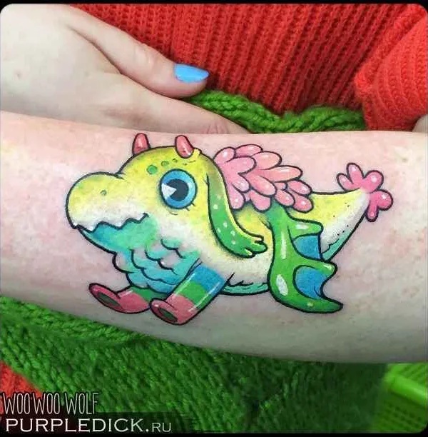 color cartoon Tatuaggio su forearm #16329 | Tatuatore Дмитрий PurpleDick Яковлев