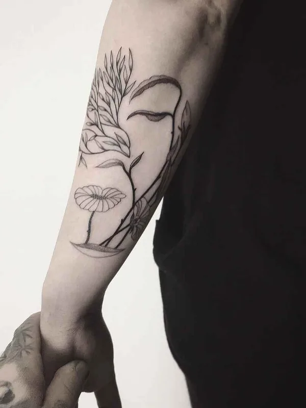 black and grey linework tattoo on forearm #16295 | Tattoo Artist Iosep