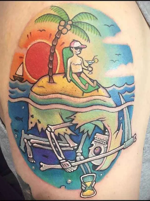 color cartoon Tatuaggio su shoulder #16328 | Tatuatore Дмитрий PurpleDick Яковлев