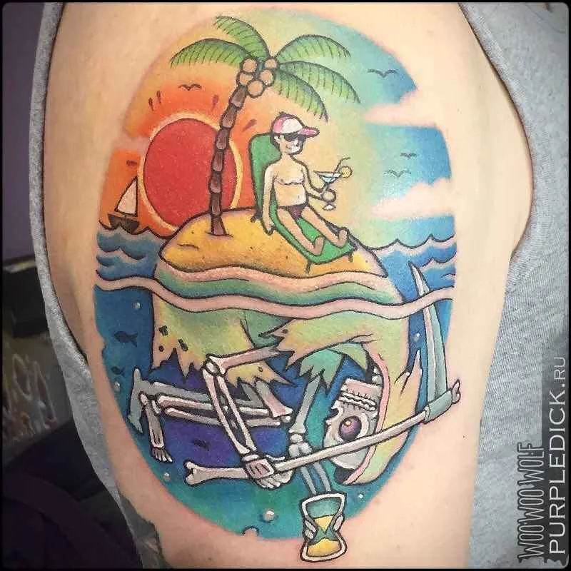 Tattoo artist Dmitriy PurpleDick Yakovlev color authors new school tattoo | Moscow, Russia
