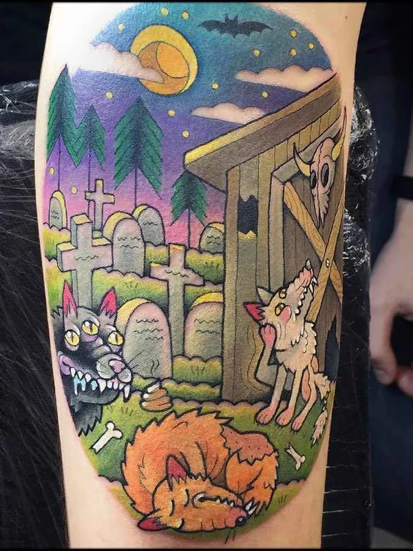 color cartoon Tatuaggio su forearm #16338 | Tatuatore Дмитрий PurpleDick Яковлев