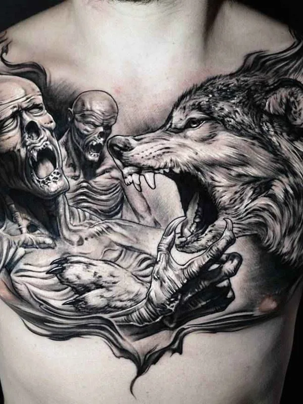 male black and grey realism Tatuaggio su chest #15860 | Tatuatore Hokowhitu Sciascia