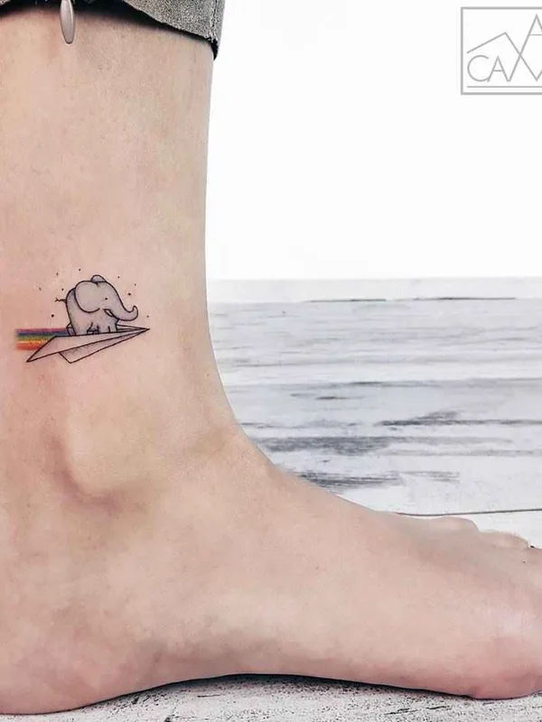 female color miniature Tatuaggio su ankle #15542 | Tatuatore Ahmet Cambaz