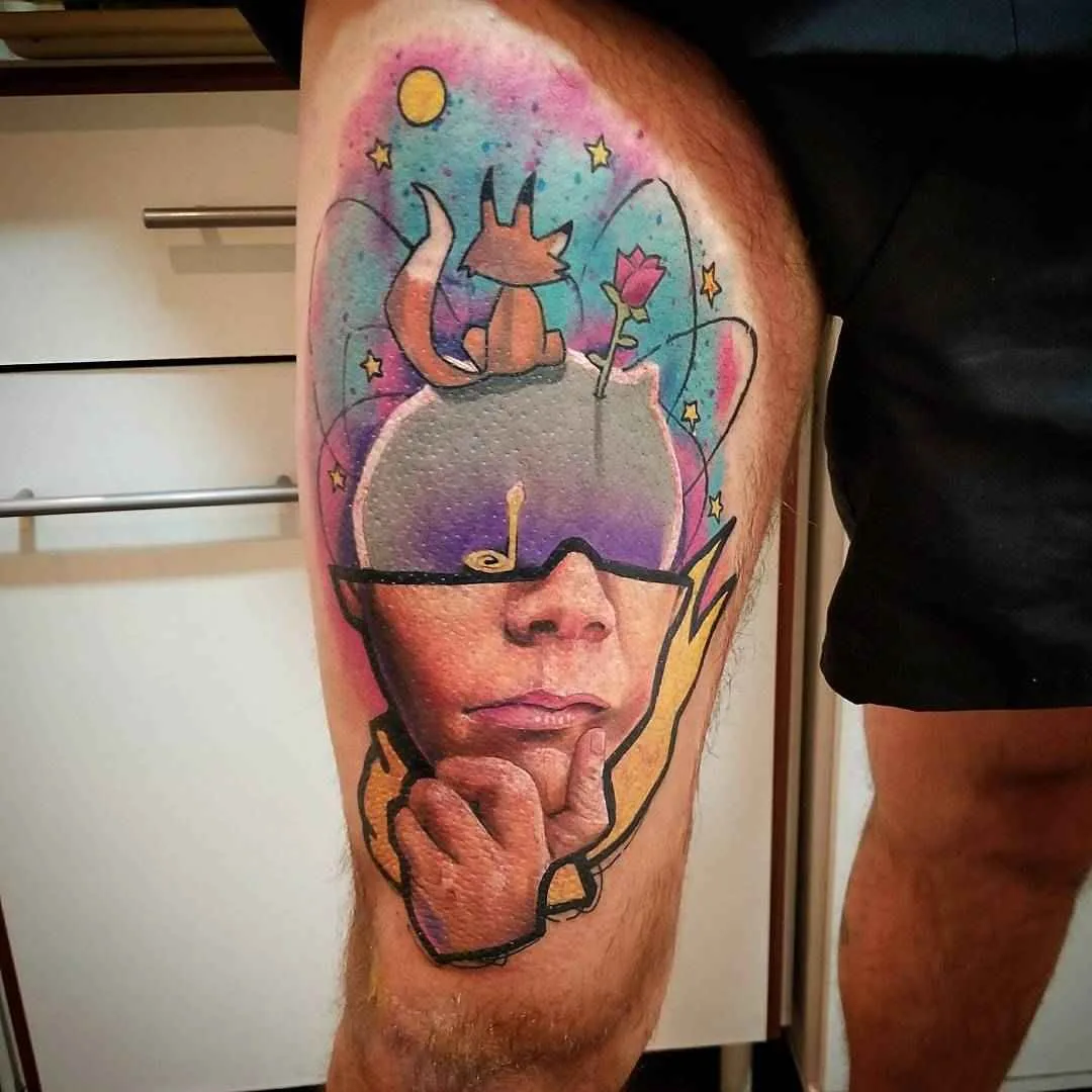 Artista del tatuaggio Tin Machado color authors tatuaggio surreale con elementi di ritratto realistico | Buenos Aires, Argentina