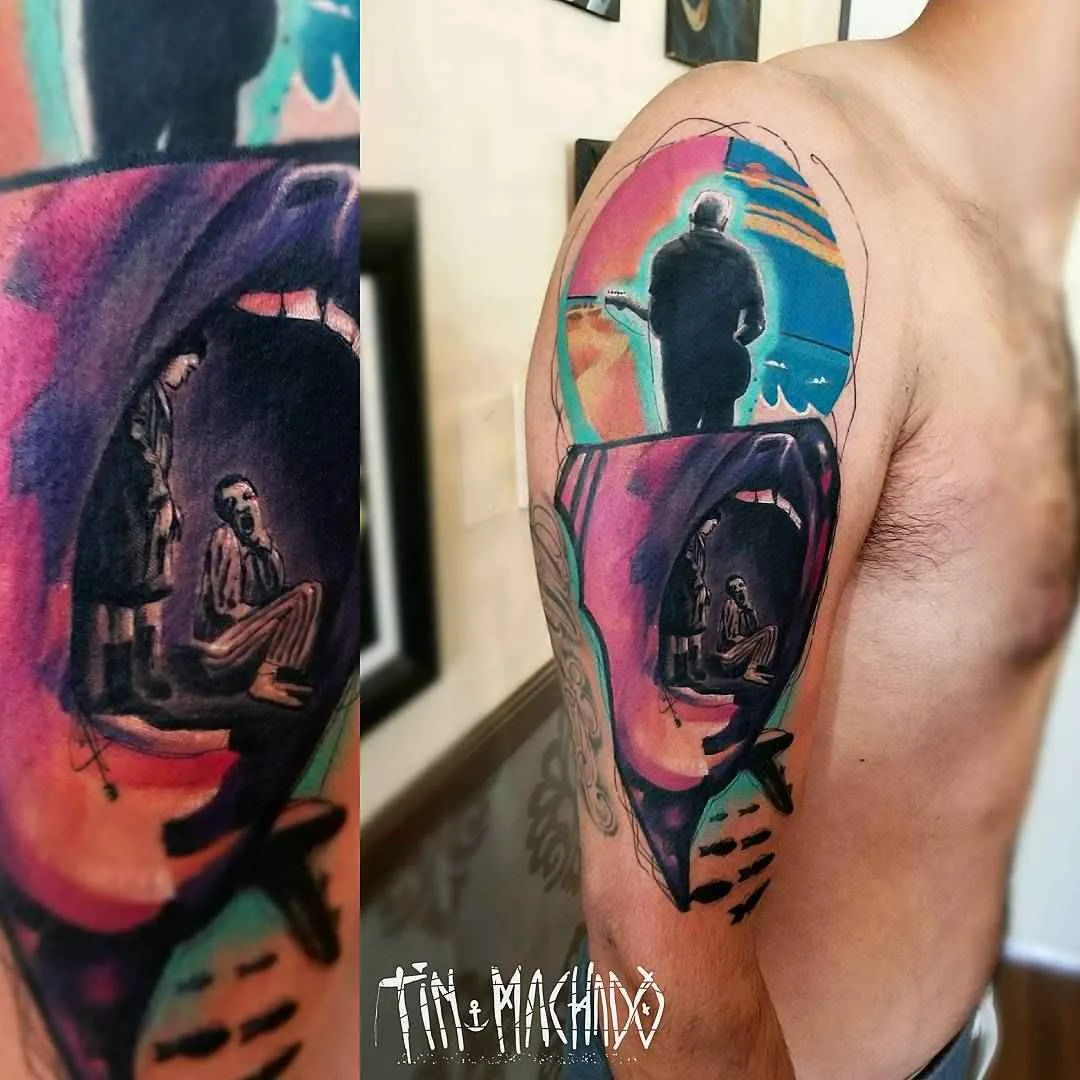 Artista del tatuaggio Tin Machado color authors tatuaggio surreale con elementi di ritratto realistico | Buenos Aires, Argentina