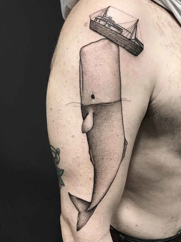 male black and grey blackwork Tatuagem em shoulder #15583 | Tatuador Michele Volpi
