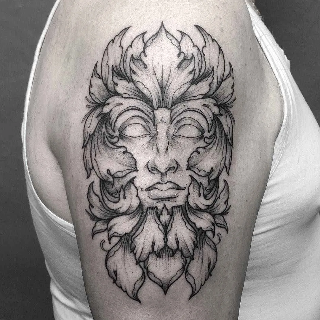 Tatuador Lozzy Bones tatuagem preta Histórias medievais e Tarot Cards | UK