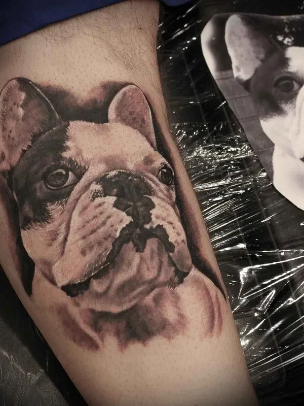 black and grey realism 타투 부위 calf #16042 | 타투이스트 Kris Busching