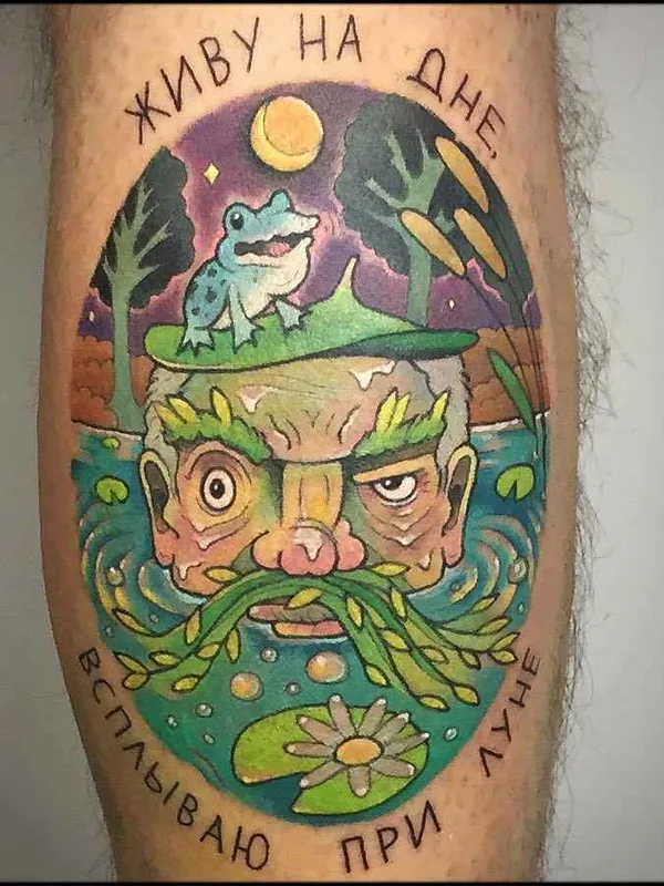 color illustrative Tatuaggio su calf #16336 | Tatuatore Дмитрий PurpleDick Яковлев