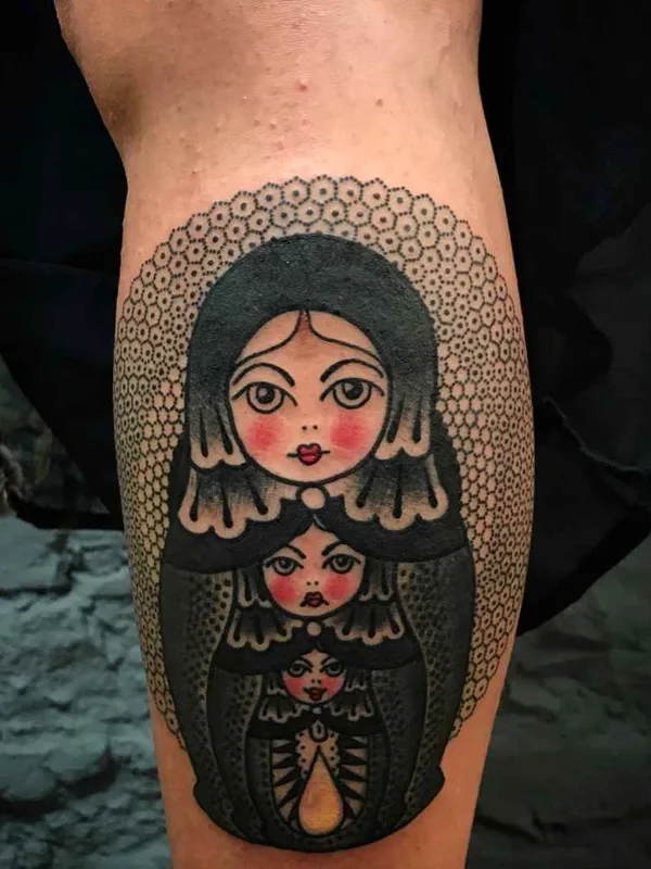 color traditional tattoo on calf #15954 | Tattoo Artist Tomas Garcia